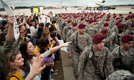 American soldiers returning home