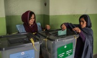 Women voting in Kabul, Afghanistan