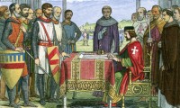 King John approving the Magna Carta