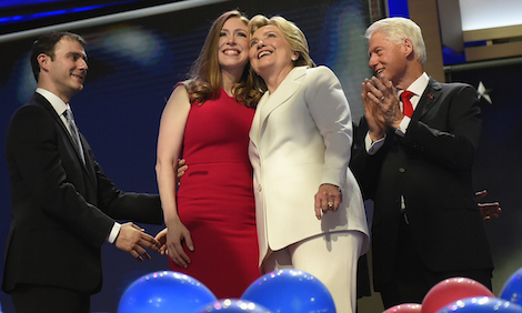 Hillary Clinton and family at the Democratic National Convention