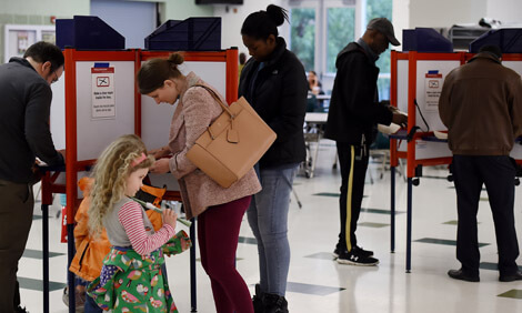 Super Tuesday voters in Arlington, Virginia
